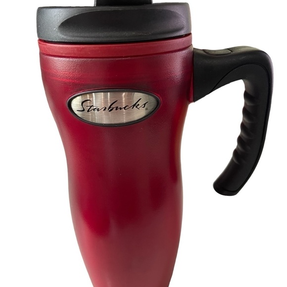 Starbucks Barista 2001 Red Travel Mug 16 ounces with Grip handle and lid - Picture 1 of 5